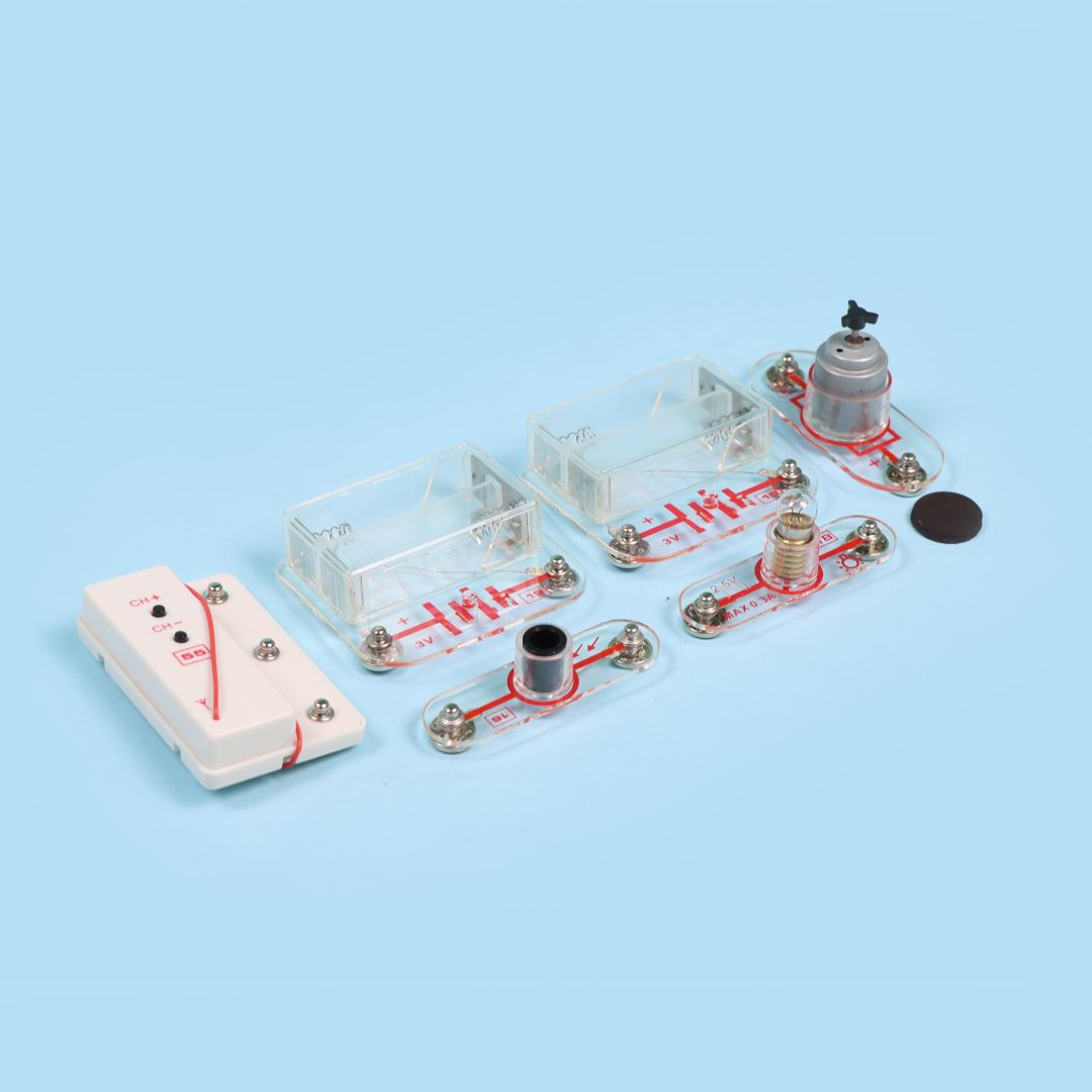 محتوى علبة عالم الإلكترونيات المخترع الصغير لعبة تعليمية لتجميع الدوائر الإلكترونية وتنمية مهارات STEM للأطفال